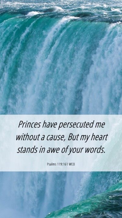 Picture 06 - Psalms 119:161 WEB Mobile Phone Wallpaper - Princes have persecuted me without a cause, But - Mobile Bible Verse Wallpaper