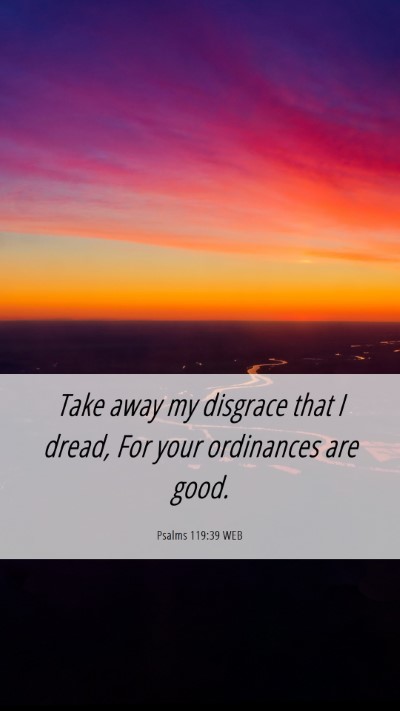 Picture 06 - Psalms 119:39 WEB Mobile Phone Wallpaper - Take away my disgrace that I dread, For your - Mobile Bible Verse Wallpaper