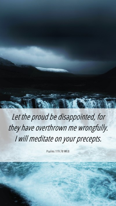 Picture 06 - Psalms 119:78 WEB Mobile Phone Wallpaper - Let the proud be disappointed, for they have - Mobile Bible Verse Wallpaper