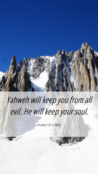 Picture 06 - Psalms 121:7 WEB Mobile Phone Wallpaper - Yahweh will keep you from all evil. He will keep - Mobile Bible Verse Wallpaper
