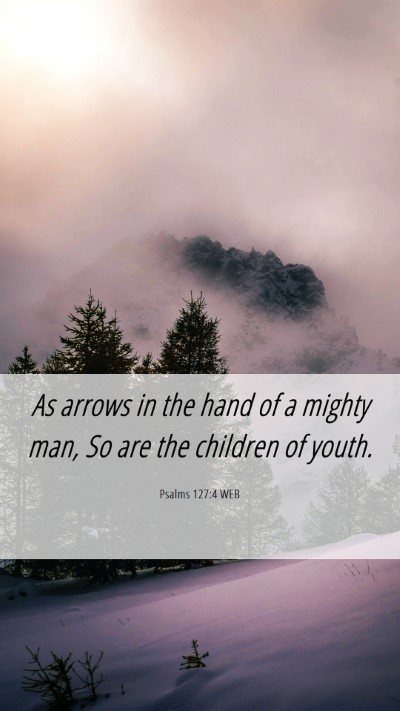 Picture 06 - Psalms 127:4 WEB Mobile Phone Wallpaper - As arrows in the hand of a mighty man, So are the - Mobile Bible Verse Wallpaper