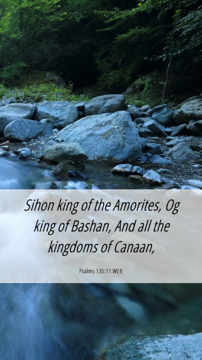 Picture 06 - Psalms 135:11 WEB Mobile Phone Wallpaper - Sihon king of the Amorites, Og king of Bashan, - Mobile Bible Verse Wallpaper