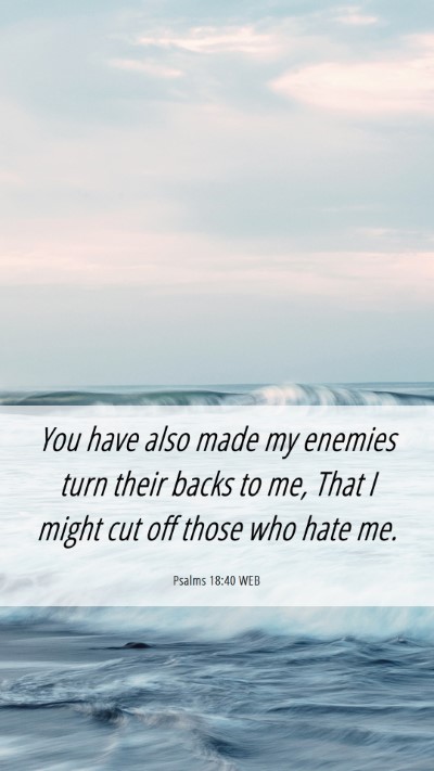 Picture 06 - Psalms 18:40 WEB Mobile Phone Wallpaper - You have also made my enemies turn their backs to - Mobile Bible Verse Wallpaper