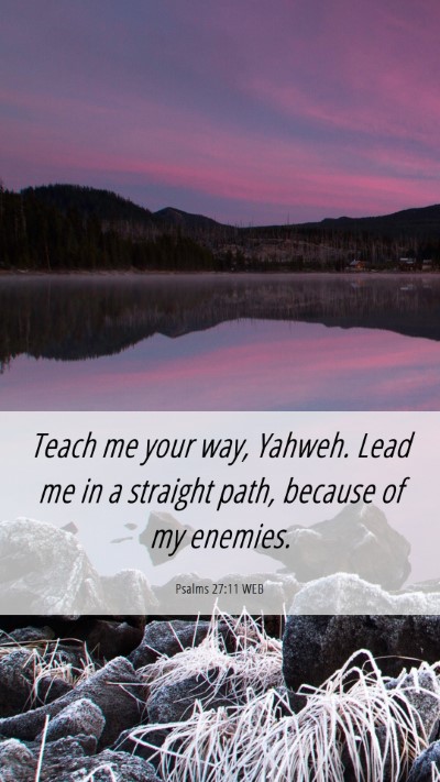 Picture 06 - Psalms 27:11 WEB Mobile Phone Wallpaper - Teach me your way, Yahweh. Lead me in a straight - Mobile Bible Verse Wallpaper