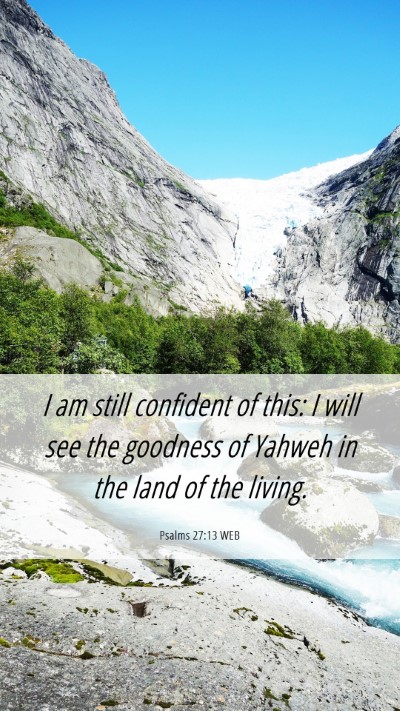 Picture 06 - Psalms 27:13 WEB Mobile Phone Wallpaper - I am still confident of this: I will see the - Mobile Bible Verse Wallpaper
