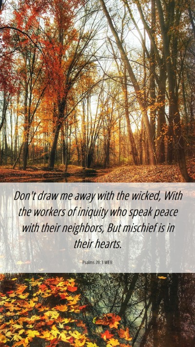 Picture 06 - Psalms 28:3 WEB Mobile Phone Wallpaper - Don't draw me away with the wicked, With the - Mobile Bible Verse Wallpaper