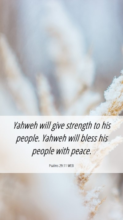 Picture 06 - Psalms 29:11 WEB Mobile Phone Wallpaper - Yahweh will give strength to his people. Yahweh - Mobile Bible Verse Wallpaper