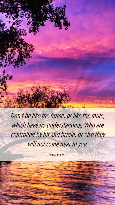 Picture 06 - Psalms 32:9 WEB Mobile Phone Wallpaper - Don't be like the horse, or like the mule, which - Mobile Bible Verse Wallpaper