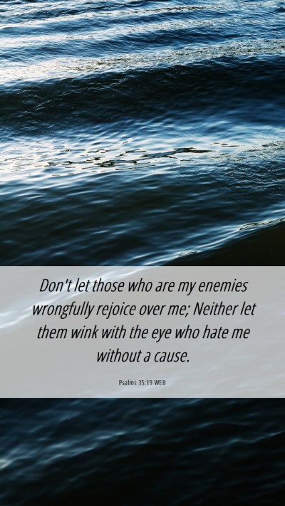 Picture 06 - Psalms 35:19 WEB Mobile Phone Wallpaper - Don't let those who are my enemies wrongfully - Mobile Bible Verse Wallpaper