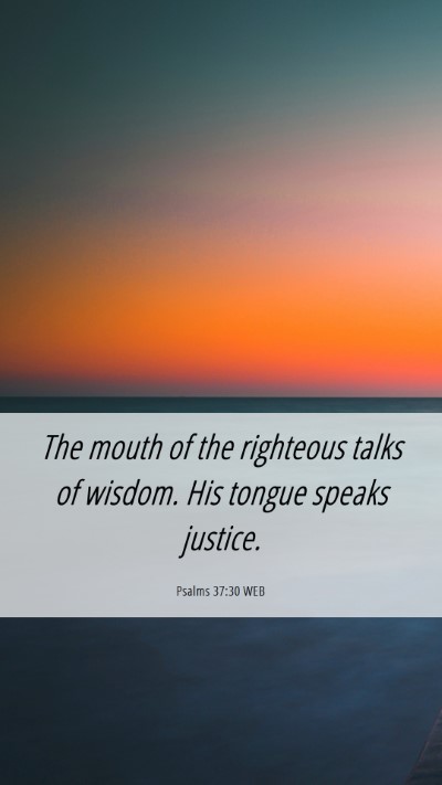 Picture 06 - Psalms 37:30 WEB Mobile Phone Wallpaper - The mouth of the righteous talks of wisdom. His - Mobile Bible Verse Wallpaper