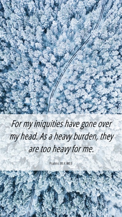 Picture 06 - Psalms 38:4 WEB Mobile Phone Wallpaper - For my iniquities have gone over my head. As a - Mobile Bible Verse Wallpaper