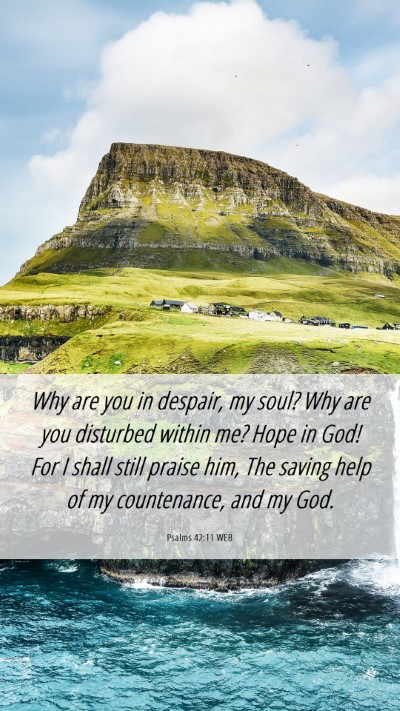 Picture 06 - Psalms 42:11 WEB Mobile Phone Wallpaper - Why are you in despair, my soul? Why are you - Mobile Bible Verse Wallpaper