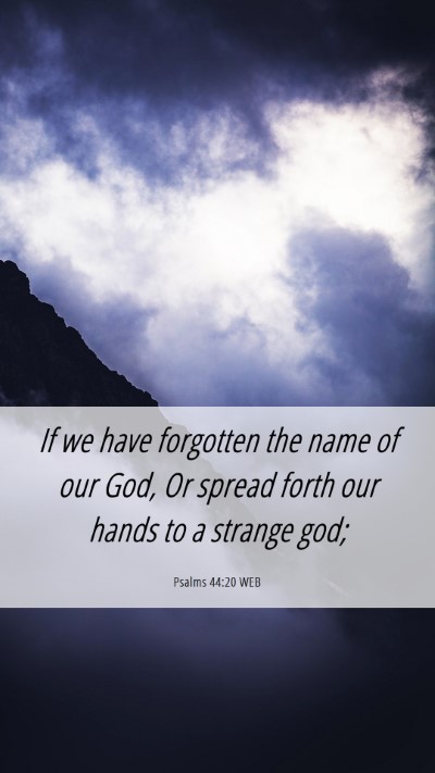 Picture 06 - Psalms 44:20 WEB Mobile Phone Wallpaper - If we have forgotten the name of our God, Or - Mobile Bible Verse Wallpaper
