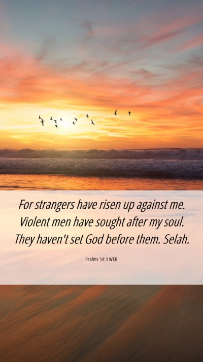 Picture 06 - Psalms 54:3 WEB Mobile Phone Wallpaper - For strangers have risen up against me. Violent - Mobile Bible Verse Wallpaper