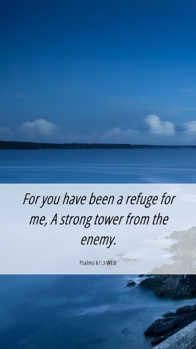 Picture 06 - Psalms 61:3 WEB Mobile Phone Wallpaper - For you have been a refuge for me, A strong tower - Mobile Bible Verse Wallpaper