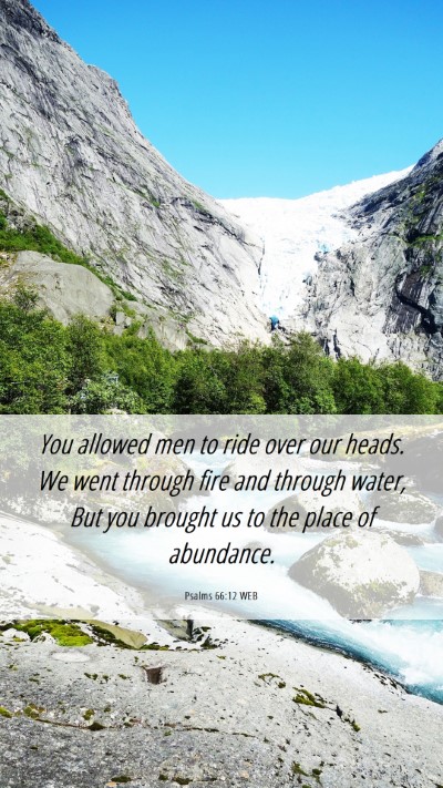 Picture 06 - Psalms 66:12 WEB Mobile Phone Wallpaper - You allowed men to ride over our heads. We went - Mobile Bible Verse Wallpaper