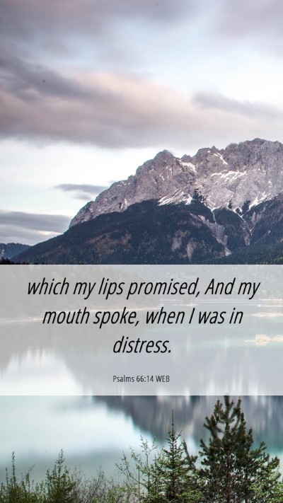 Picture 06 - Psalms 66:14 WEB Mobile Phone Wallpaper - which my lips promised, And my mouth spoke, when - Mobile Bible Verse Wallpaper