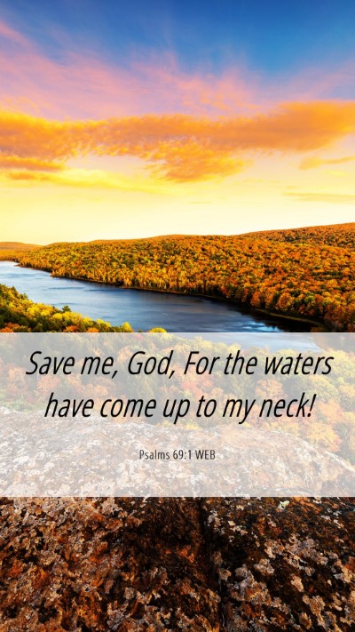 Picture 06 - Psalms 69:1 WEB Mobile Phone Wallpaper - Save me, God, For the waters have come up to my - Mobile Bible Verse Wallpaper