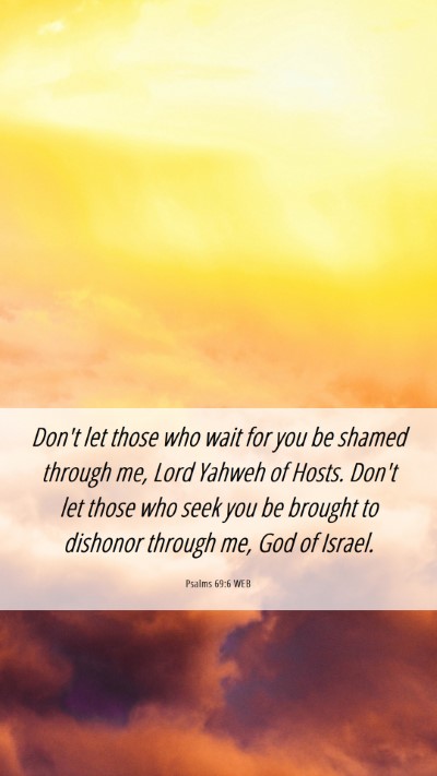 Picture 06 - Psalms 69:6 WEB Mobile Phone Wallpaper - Don't let those who wait for you be shamed - Mobile Bible Verse Wallpaper