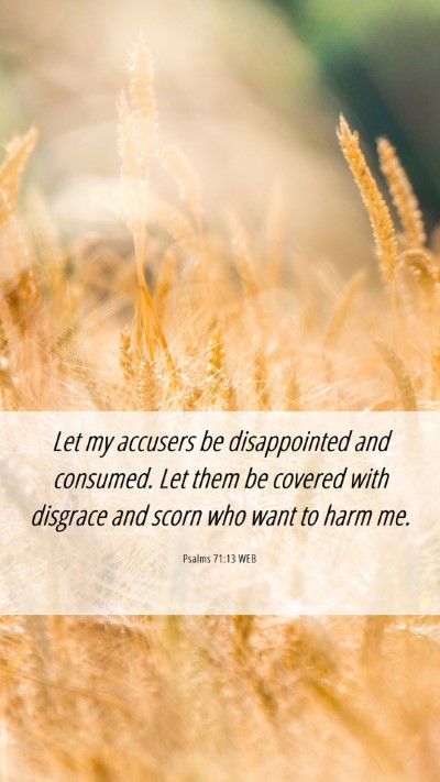 Picture 06 - Psalms 71:13 WEB Mobile Phone Wallpaper - Let my accusers be disappointed and consumed. Let - Mobile Bible Verse Wallpaper