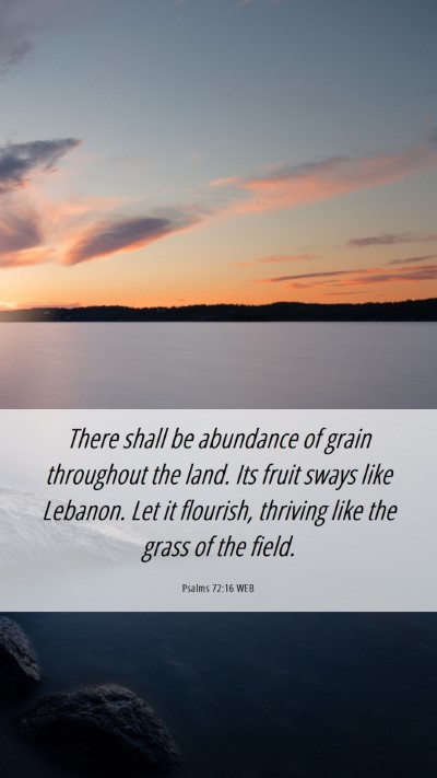 Picture 06 - Psalms 72:16 WEB Mobile Phone Wallpaper - There shall be abundance of grain throughout the - Mobile Bible Verse Wallpaper