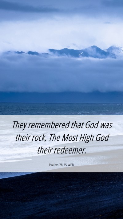 Picture 06 - Psalms 78:35 WEB Mobile Phone Wallpaper - They remembered that God was their rock, The Most - Mobile Bible Verse Wallpaper