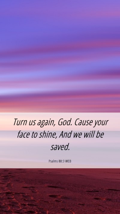 Picture 06 - Psalms 80:3 WEB Mobile Phone Wallpaper - Turn us again, God. Cause your face to shine, And - Mobile Bible Verse Wallpaper