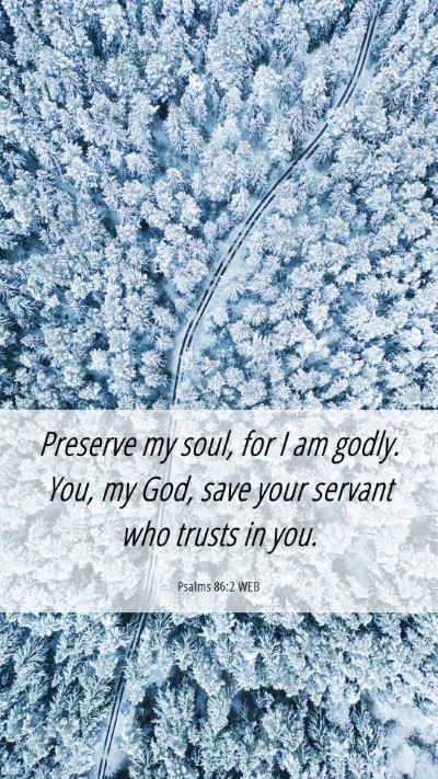 Picture 06 - Psalms 86:2 WEB Mobile Phone Wallpaper - Preserve my soul, for I am godly. You, my God, - Mobile Bible Verse Wallpaper