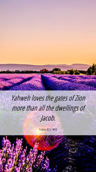 Picture 06 - Psalms 87:2 WEB Mobile Phone Wallpaper - Yahweh loves the gates of Zion more than all the - Mobile Bible Verse Wallpaper