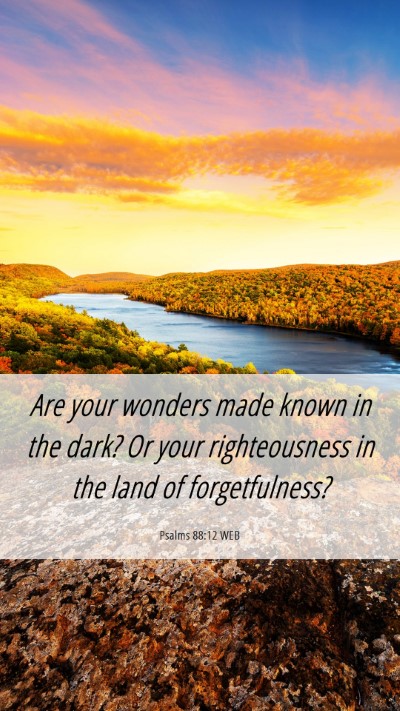 Picture 06 - Psalms 88:12 WEB Mobile Phone Wallpaper - Are your wonders made known in the dark? Or your - Mobile Bible Verse Wallpaper