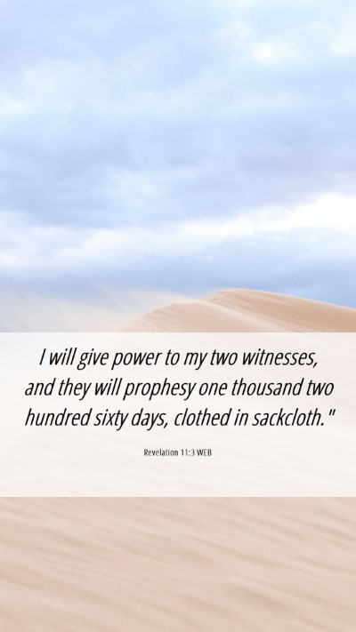 Picture 06 - Revelation 11:3 WEB Mobile Phone Wallpaper - I will give power to my two witnesses, and they - Mobile Bible Verse Wallpaper