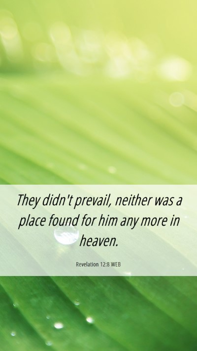 Picture 06 - Revelation 12:8 WEB Mobile Phone Wallpaper - They didn't prevail, neither was a place found - Mobile Bible Verse Wallpaper