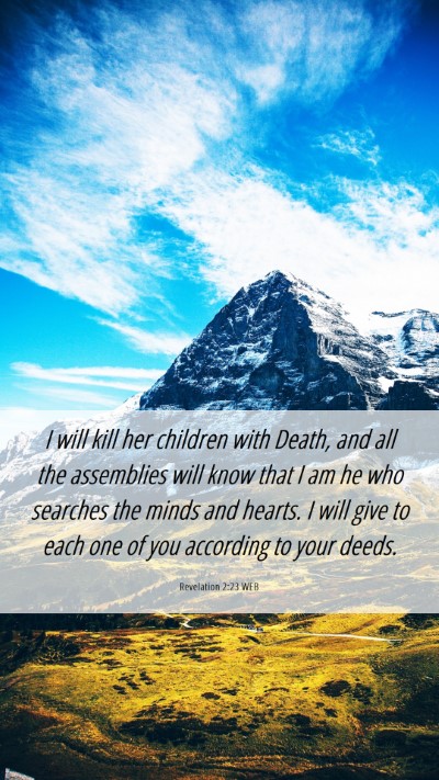 Picture 06 - Revelation 2:23 WEB Mobile Phone Wallpaper - I will kill her children with Death, and all the - Mobile Bible Verse Wallpaper