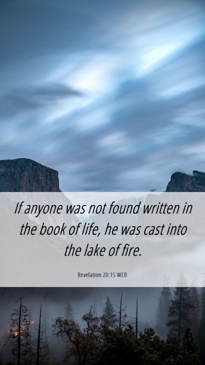 Picture 06 - Revelation 20:15 WEB Mobile Phone Wallpaper - If anyone was not found written in the book of - Mobile Bible Verse Wallpaper