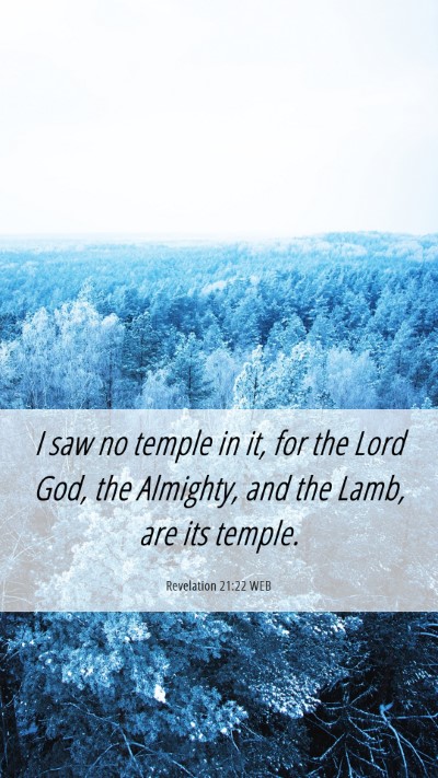 Picture 06 - Revelation 21:22 WEB Mobile Phone Wallpaper - I saw no temple in it, for the Lord God, the - Mobile Bible Verse Wallpaper