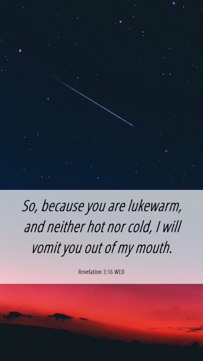 Picture 06 - Revelation 3:16 WEB Mobile Phone Wallpaper - So, because you are lukewarm, and neither hot nor - Mobile Bible Verse Wallpaper