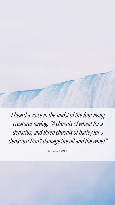 Picture 06 - Revelation 6:6 WEB Mobile Phone Wallpaper - I heard a voice in the midst of the four living - Mobile Bible Verse Wallpaper
