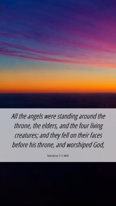 Picture 06 - Revelation 7:11 WEB Mobile Phone Wallpaper - All the angels were standing around the throne, - Mobile Bible Verse Wallpaper