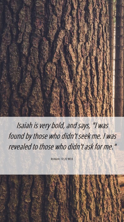 Picture 06 - Romans 10:20 WEB Mobile Phone Wallpaper - Isaiah is very bold, and says, 