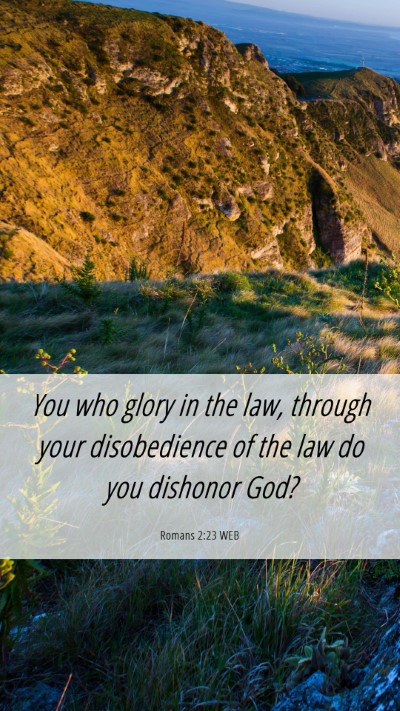 Picture 06 - Romans 2:23 WEB Mobile Phone Wallpaper - You who glory in the law, through your - Mobile Bible Verse Wallpaper
