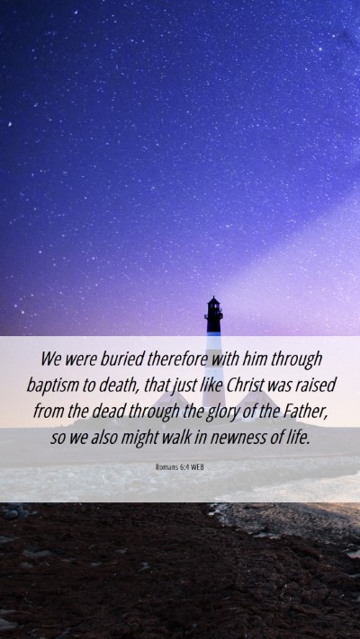 Picture 06 - Romans 6:4 WEB Mobile Phone Wallpaper - We were buried therefore with him through baptism - Mobile Bible Verse Wallpaper