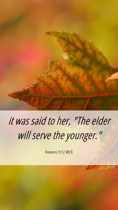 Picture 06 - Romans 9:12 WEB Mobile Phone Wallpaper - it was said to her, 