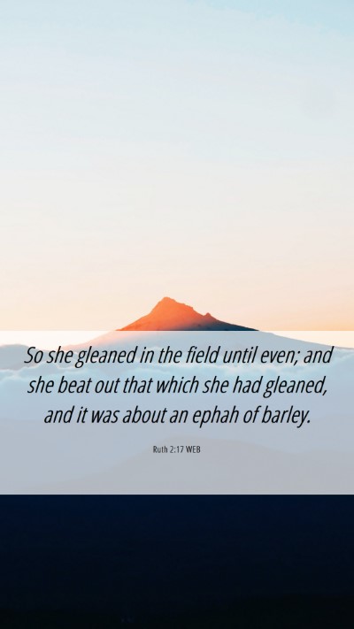 Picture 06 - Ruth 2:17 WEB Mobile Phone Wallpaper - So she gleaned in the field until even; and she - Mobile Bible Verse Wallpaper