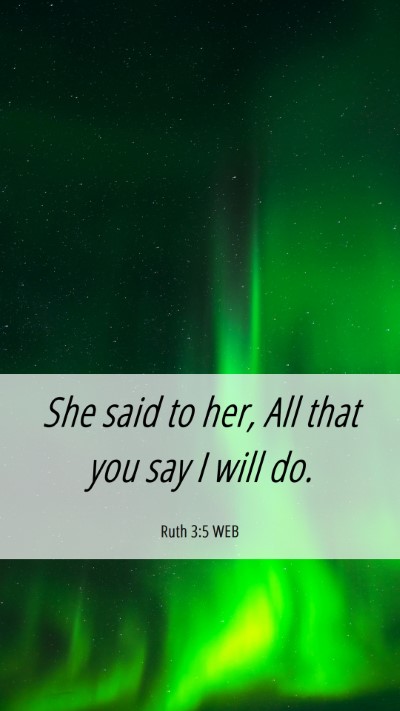 Picture 06 - Ruth 3:5 WEB Mobile Phone Wallpaper - She said to her, All that you say I will - Mobile Bible Verse Wallpaper