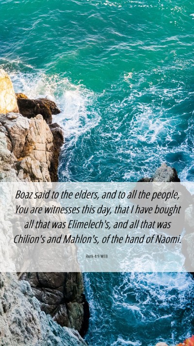 Picture 06 - Ruth 4:9 WEB Mobile Phone Wallpaper - Boaz said to the elders, and to all the people, - Mobile Bible Verse Wallpaper