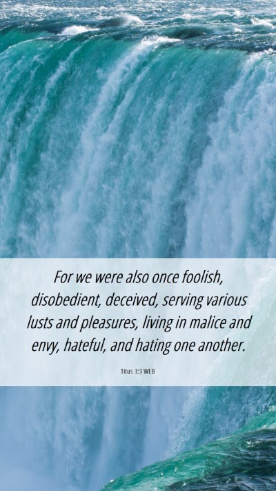 Picture 06 - Titus 3:3 WEB Mobile Phone Wallpaper - For we were also once foolish, disobedient, - Mobile Bible Verse Wallpaper