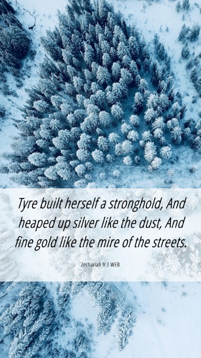Picture 06 - Zechariah 9:3 WEB Mobile Phone Wallpaper - Tyre built herself a stronghold, And heaped up - Mobile Bible Verse Wallpaper