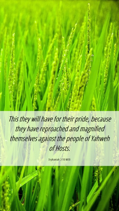 Picture 06 - Zephaniah 2:10 WEB Mobile Phone Wallpaper - This they will have for their pride, because they - Mobile Bible Verse Wallpaper
