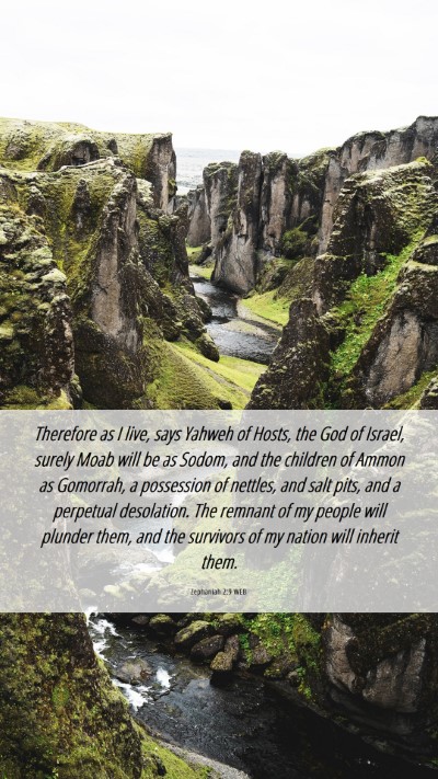 Picture 06 - Zephaniah 2:9 WEB Mobile Phone Wallpaper - Therefore as I live, says Yahweh of Hosts, the - Mobile Bible Verse Wallpaper
