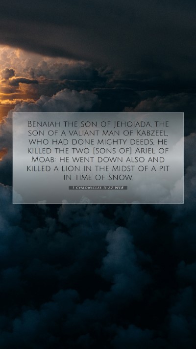 Picture 07 - 1 Chronicles 11:22 WEB Mobile Phone Wallpaper - Benaiah the son of Jehoiada, the son of a valiant - Mobile Bible Verse Wallpaper
